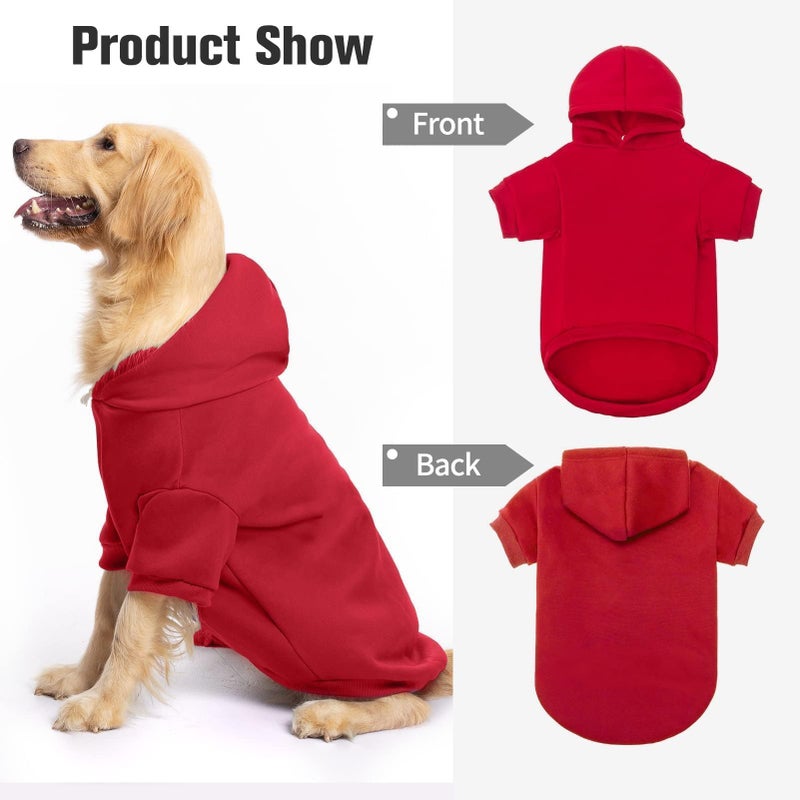 BINGPET Dog Hoodie, Fleece Lined Fall Cold Winter Soft Warm Puppy Sweatshirt with Leash Hole, Dog Sweaters Outfit,Pullover Hoodie for Small Medium Large Dogs Cats - Image 3